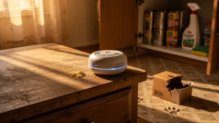 Piège à ultrasons contre souris dans cuisine domestique, efficacité et promesses en question